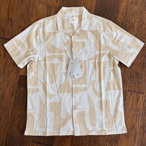 Folk Short Sleeve Button Up Seersucker Shirt Sz L Quality British Brand 🇬🇧 NWT